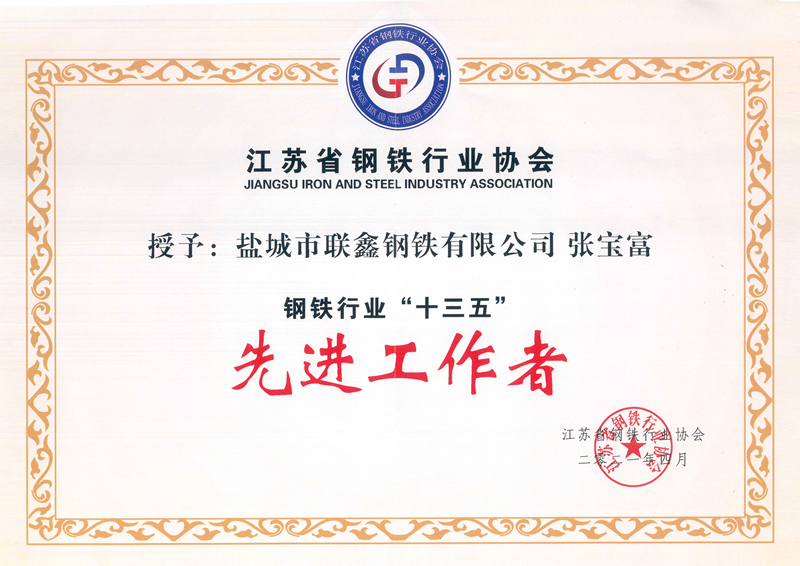钢铁行业十三五先进工作者--张宝富